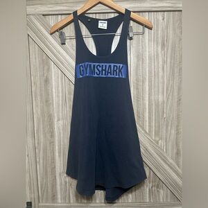 Gymshark Black Tank Top with Blue Logo